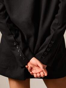 AiiRZ Double Breasted Blazer Style Mini Dress With Lapels And Button Closure For Professional Occasions - White - View 4