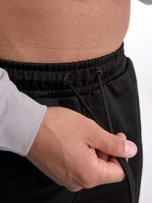 Pantalon décontracté à jambes larges pour hommes ARC, coupe ample avec poches, noir - Noir - Voir 3