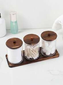 Hộp đựng tăm bông tròn trong suốt bằng nhựa, hộp đựng đồ dùng văn phòng hiện đại, di động, tiện dụng cho gia đình. - Nhiều màu - Xem 1