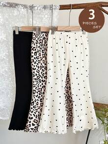 LMoss Kids 年轻女孩豹纹喇叭休闲裤 - 彩色 - 查看 3