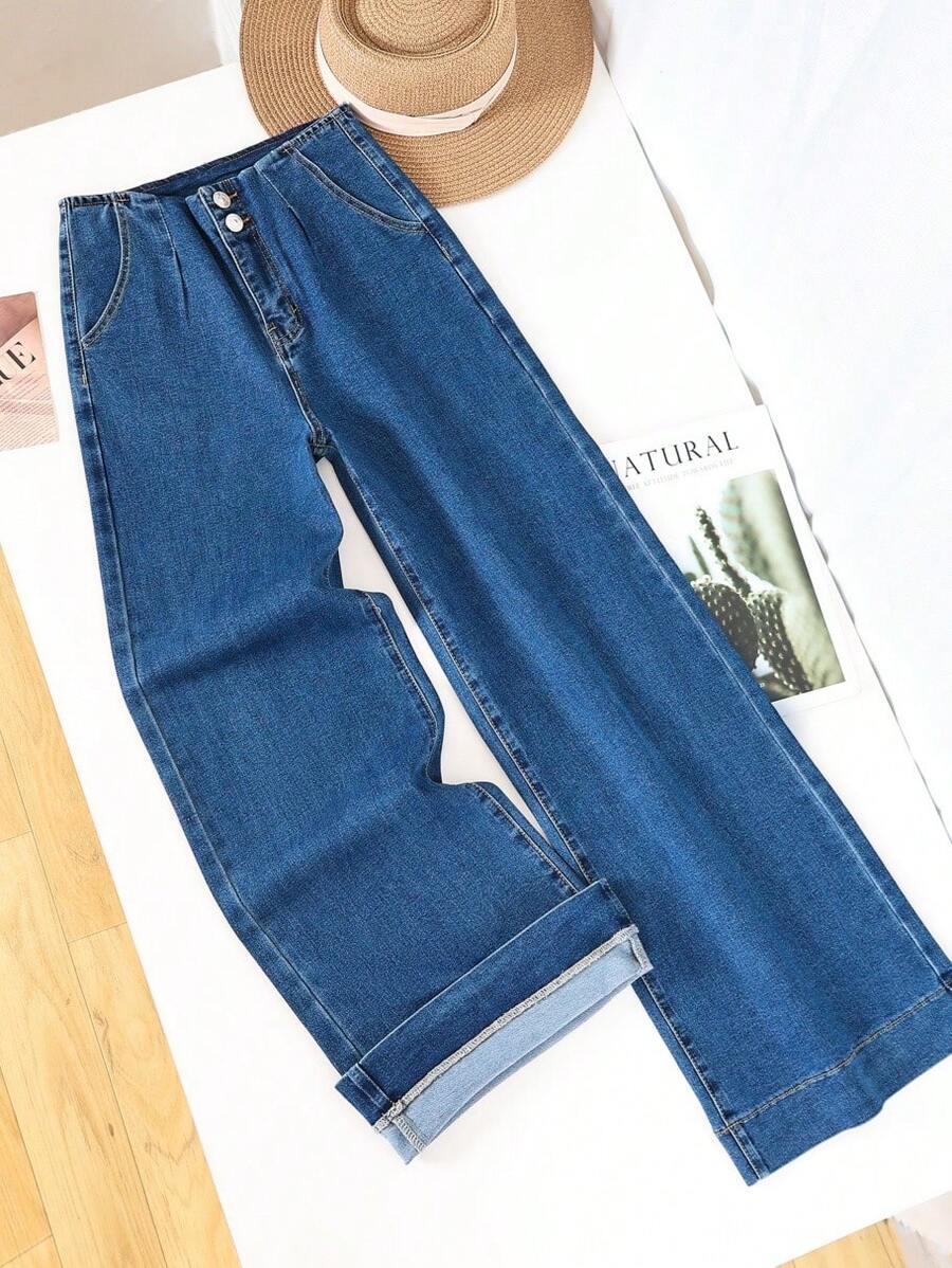 HIMARRI Ropa vaquera Mezclilla mujer Denim Pantalón con brillos mezclilla de mujer Pantalones para mujer outfit vaquero - Azul - Ver 1