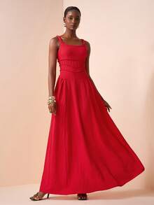 Zivah 2026春夏新音乐节、复活节、圣帕特里克节、情人节、约会、西部风、游牧风、生日派对、毕业季、校园风、学生装、日常休闲、百搭、休闲、度假、邮轮旅行、海滩、海边、日光浴 - 紅色 - 查看 4