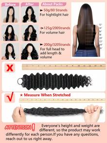 Boho Braids 100%真人发丝，深波浪羽毛线波西米亚风钩编发，真人发沙龙级丝滑无痕隐形接发，适合发量较少的女性，微环预编真人发接发 - S4 - 查看 8