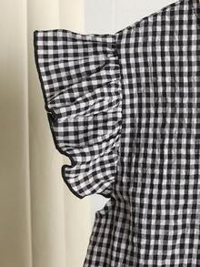 Firerie Kids Tween Girls' Blue Striped Tie-Waist Bow Decor Fitted Long Sleeve Blouse, Casual Vacation Wear, Spring/Summer - Black - View 4