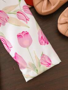 Pelele de manga larga con estampado floral morado y cuello y puños con encaje para bebé niña, primavera/verano - Multicolor - Ver 4