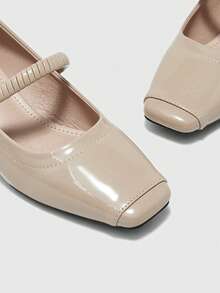 CUCCOO BIZCHIC Women's Square Toe Buckle Design Fashionable High Heels, Versatile For Daily Wear - Apricot - View 8