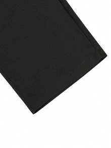 Manfinity Mode Herren Business Pendler schwarze Webstoff Gerade Bein Anzughose mit Reißverschluss, Herren einfarbige plissierte Taschen Casual/Business Anzughose - Schwarz - Übersicht 7