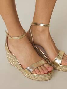 Styleloop 女士编织绳厚底坡跟凉鞋，度假风格波西米亚风复古美式西部音乐节派对厚底鞋