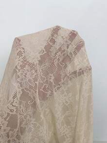 Silquee Bộ đồ liền thân ren hoa cổ đứng tay dài gợi cảm cho nữ - Màu be - Xem 7