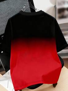 SHEIN 青少年男童 Ins High Street 67 渐变数字短袖衬衫，卡通手印宽松T恤 - 彩色 - 查看 2