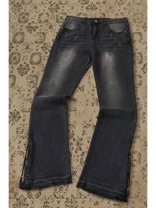 Manfinity Hypemode Men's Casual Multipocket Simple Design Denim Jeans, Everyday Wear - Black - View 3