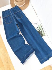 HIMARRI Ropa vaquera Mezclilla mujer Denim Pantalón con brillos mezclilla de mujer Pantalones para mujer outfit vaquero - Azul - Ver 6