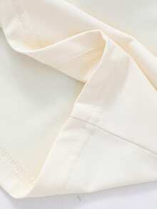 SHEIN 时尚休闲珍珠蝴蝶结可拆卸撞色滚边无袖上衣，适合少女夏季旅行、度假、海滩和户外活动穿着。 - 杏色 - 查看 8