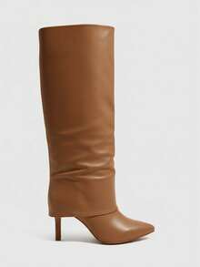 CUCCOO SZL Women's Solid Color Pointed Toe Fashionable Daily Versatile High Heel Ankle Boots For Christmas - Brown - View 7