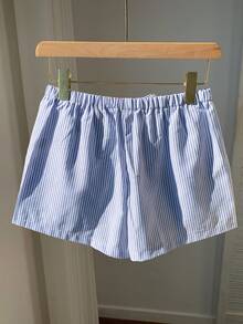 Comfortcana Ladies' Striped & Printed Casual Shorts With Pockets & Knot Design, Summer