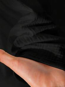 CosyJoli 大码休闲蝙蝠袖衬衫，黑色女式上衣，大码黑色衬衫，大码夏季休闲度假衬衫，春季女式衬衫 - 黑色 - 查看 6