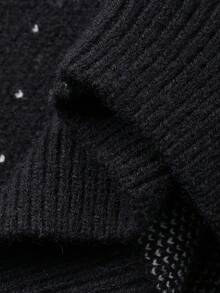 DAZY Baby Girls' Round Neck Polka Dot Bow Tie Cardigan