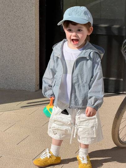 DAZY Toddler Boys' Solid Color Casual Hooded Outdoor Jacket