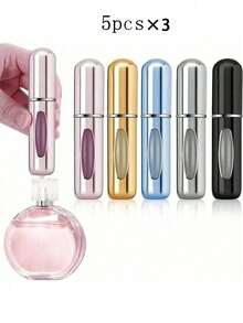 1/3/5/10/15 chai nước hoa du lịch có thể nạp lại, bình xịt du lịch 5ml, bình đựng nước hoa bỏ túi, bình xịt khi đi du lịch - Nhiều màu - Xem 20