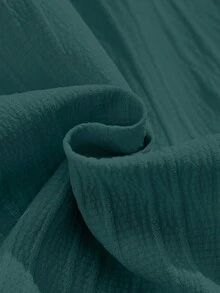 SHEIN Tween Girls' Casual Woven Dress With Ruffled Off Shoulder Adjustable Neckline, Simple Design, Dress Only (Belt Sold Separately For Styling) - Dark Green - View 7