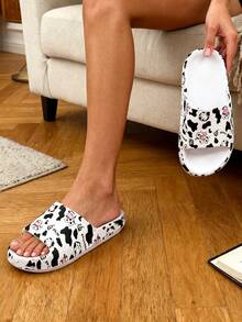 Pantuflas Unisex Eva 2026,Zapatillas Casa Hombre Mujer,Antideslizantes SuavesZapatillas de casa con estampado de vaca, antideslizantes,Sandalias/Chanclas De Casa y/o Exterior De Mujer de Moda Con Diseño De Vaca En Colores Pastel Para Dama,Calzado de casa, Zapatos de Interior y Exterior, Pantuflas de para Mujer Zapatillas de Playa Mujer Chanclas Doradas Mujer, silenciosas y no rozan los pies. - Vaca - Ver 9