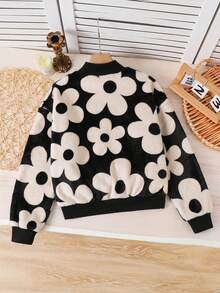 Emery Rose Kids Emery Rose Kids 少女心形图案长袖抓绒卫衣，心形印花套头衫，休闲、运动、户外、优雅 - 彩色 - 查看 3