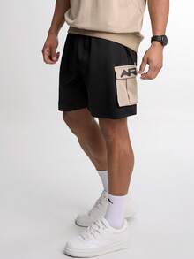 Men Casual Street Style Printed Shorts - Black - View 1