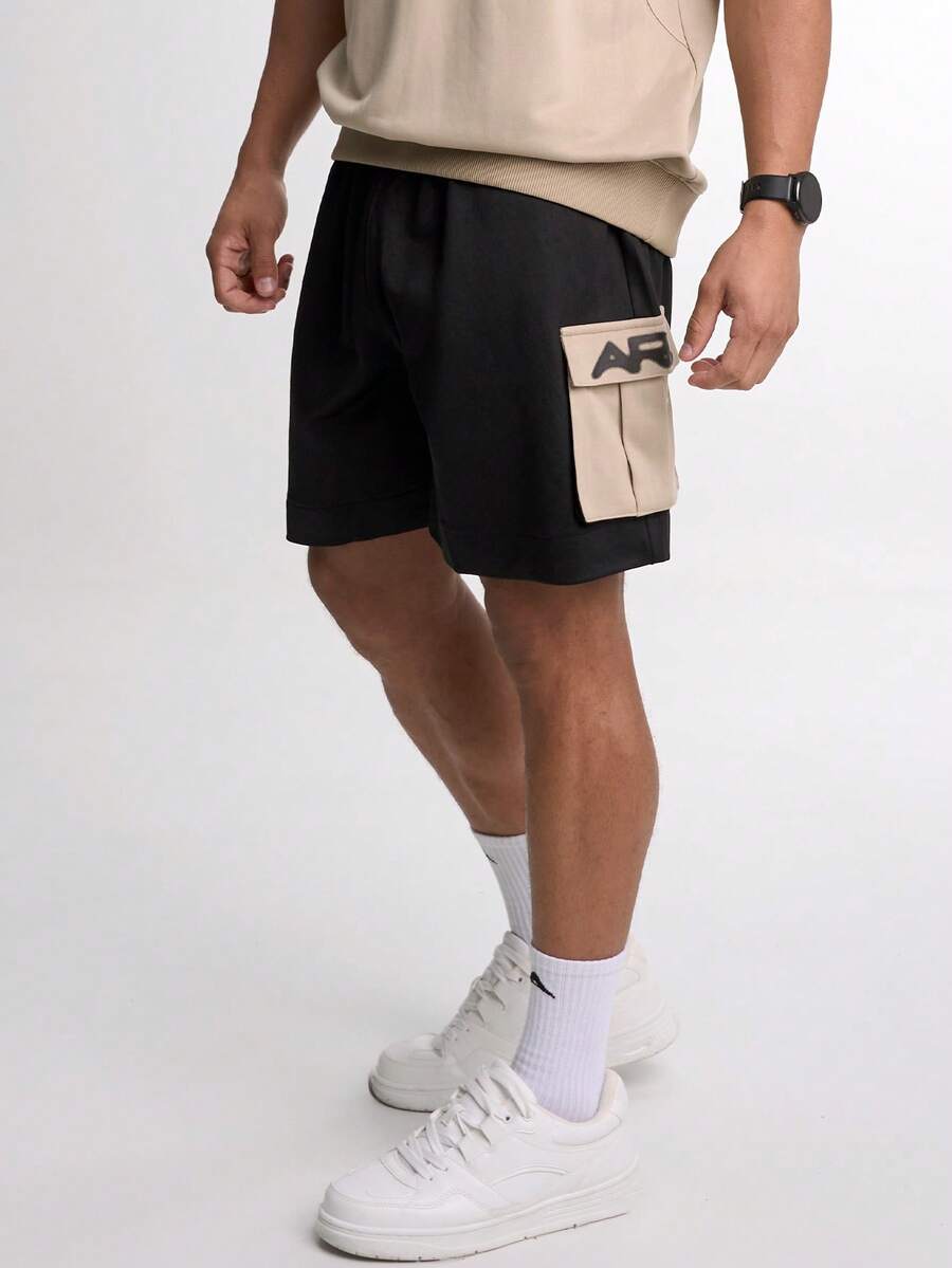 Men Casual Street Style Printed Shorts - Black - View 1