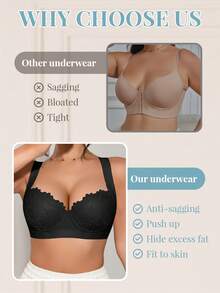 3pcs/Set Women's Lace Soft & Comfortable Adjustable Strap Wireless Supportive Bras - Multicolor - View 4