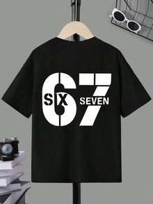 Jeune garçon Pull en coton T-shirt basique à manches courtes - Blanc - Voir 2