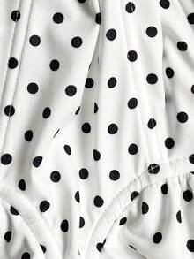 SHEIN BAE 女士约会之夜女友派对生日派对夜店节日派对优雅黑色波尔卡圆点上衣，女友派对，约会，日常街头通勤紧身胸衣，可爱紧身胸衣，性感上衣俱乐部，紧身胸衣上衣，夏季上衣，可爱上衣，