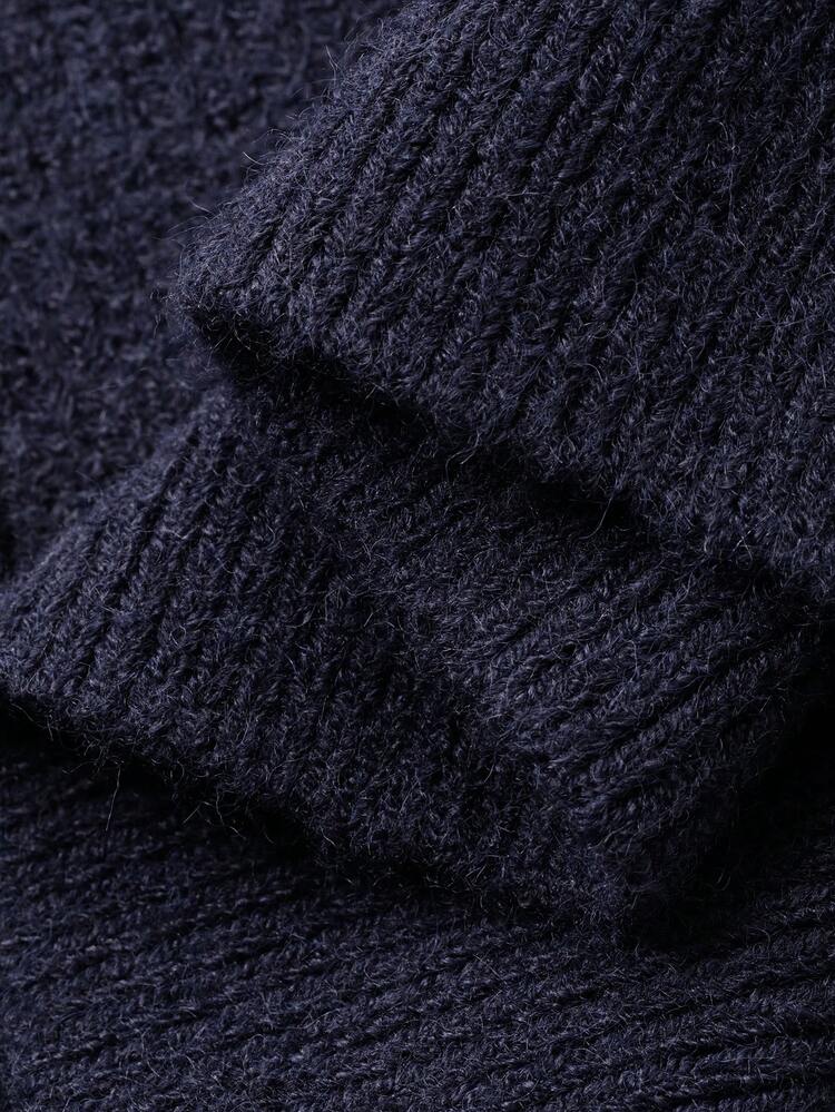Women's Solid Color Fitted Oblique Shoulder Asymmetrical Shoulder Casual Knit Sweater, Spring/Autumn