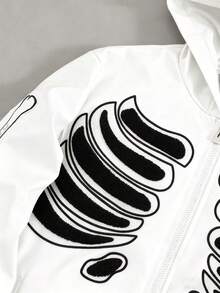 PAVTROS Men's Skeleton Print Zip-Up Casual Hoodie Jacket Zip Up Hoodie Graphic Graphic White Crop Hoodie Graphic Zip Ups Skeleton Jacket - White - View 4