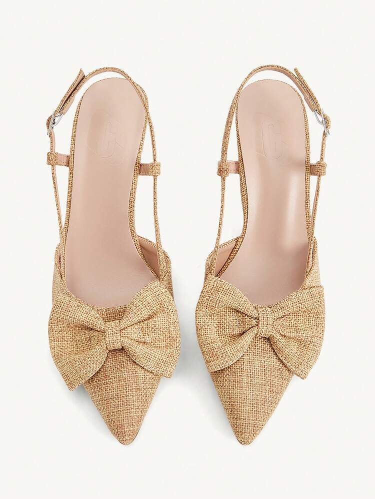 CUCCOO CHICEST Women's Fashionable & Elegant Commuter Bow Decor Heeled Sandals For Christmas