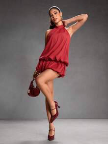 CUCCOO SZL 女士尖头高跟鞋，稳固行走，适合宴会、派对、音乐节等圣诞节等正式场合的礼服鞋 - 酒紅色 - 查看 12