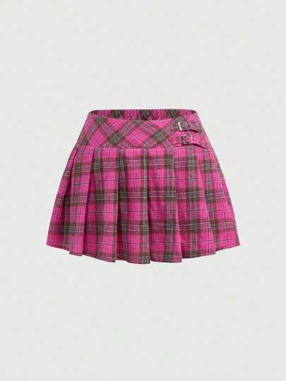 J-Fashion Sexy Retro Vielseitiger Y2K Karomini-Rock in Große Größen