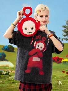 Teletubbies X ROMWE Blue Academy Adventure Fantasy Shoulder Bag - Red - View 4
