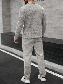 Manfinity CasualCool Bộ áo polo và quần dài nam kẻ sọc đen trắng, đa năng cho mặc hàng ngày; Bộ đồ dệt kim nam; Bộ đồ phối hợp nam; Bộ vest 2 mảnh nam; Bộ đồ thể thao 2 mảnh tay dài cho nam. - Nhiều màu - Xem 2