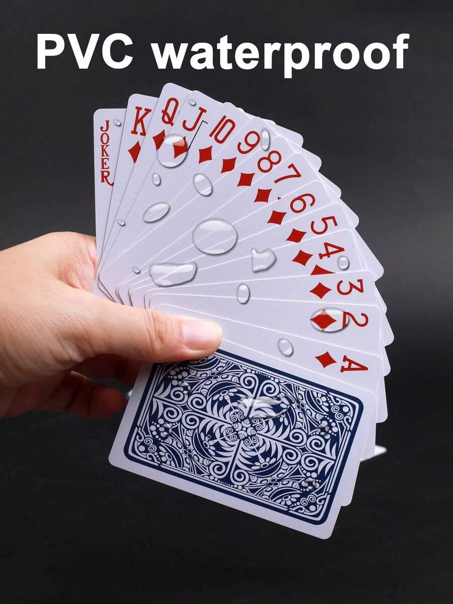 豪华防水扑克牌套装 - PVC材质，独特设计，适用于所有纸牌游戏和户外娱乐，节日礼物，扑克牌，纸牌游戏，卡片，派对游戏，娱乐，礼品卡
