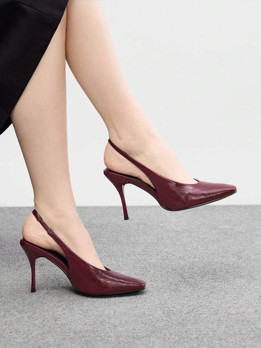 CUCCOO BIZCHIC Women's Fashionable Versatile Commuting Elegant Pumps Valentine's Day - Burgundy - View 1