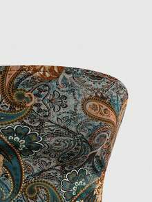 ROMWE Hippie Bộ 2 món áo crop top và chân váy mini cổ điển giản dị dành cho nữ - Màu vàng - Xem 9