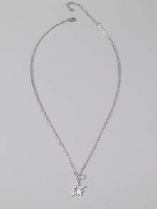 ROMWE Goth 1件哥特式奢华十字架吊坠项链，镶嵌水钻，节日派对礼物，万圣节 - 銀色-A - 查看 2