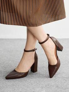 CUCCOO BIZCHIC 女士时尚百搭通勤优雅简约高跟鞋 - 咖啡棕 - 查看 4