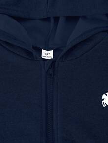 Sparklyn 2件套女童连帽拉链外套短款上衣和宽松弹力腰阔腿休闲裤套装，秋季