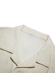 Manfinity Homme 男士纯色长袖 Polo 衫和抽绳腰休闲裤套装 男士休闲两件套 米色男士套装 男士两件套运动服 男士两件套 白色男士慢跑裤套装 - 米色 - 查看 3