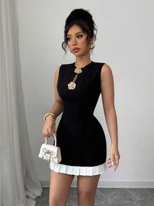 Women Short Dresses - Black - View 8