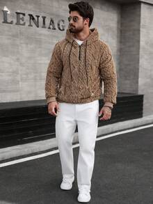 Manfinity CasualCool 男士成熟街头风畅销连帽衫，适合日常穿着、圣诞节、新年假期、派对、晚宴，也是送给朋友、丈夫、男友的理想礼物。 - 卡其色 - 查看 3