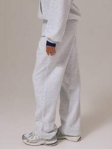 Musera Sport Sport Mid Rise Wide Leg Tracksuit Bottoms Only Winter Activewear Sport Gym Workout - Light Grey - View 3