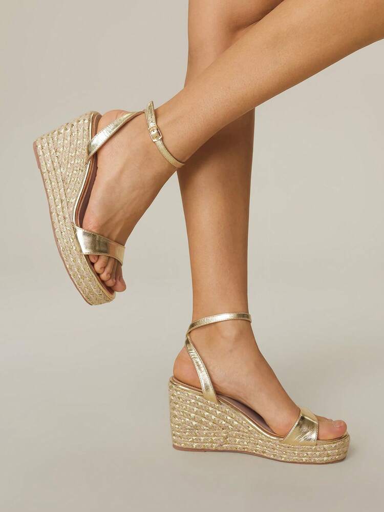 Women's Woven Rope Platform Wedge Sandals, Boho Style Vacation Outfit, Retro American Western Music Festival Party Thick Bottom Shoes, Vacation Outfit, Vacation Outfits Travel Essentials