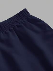 SHEIN Essnce Sweatshirt Mate Women's Casual Shirt Hemline Fake Layered Wearing Tool Versatile All-Match Skirt White Edge Hem Butt Cover - Navy Blue - View 7